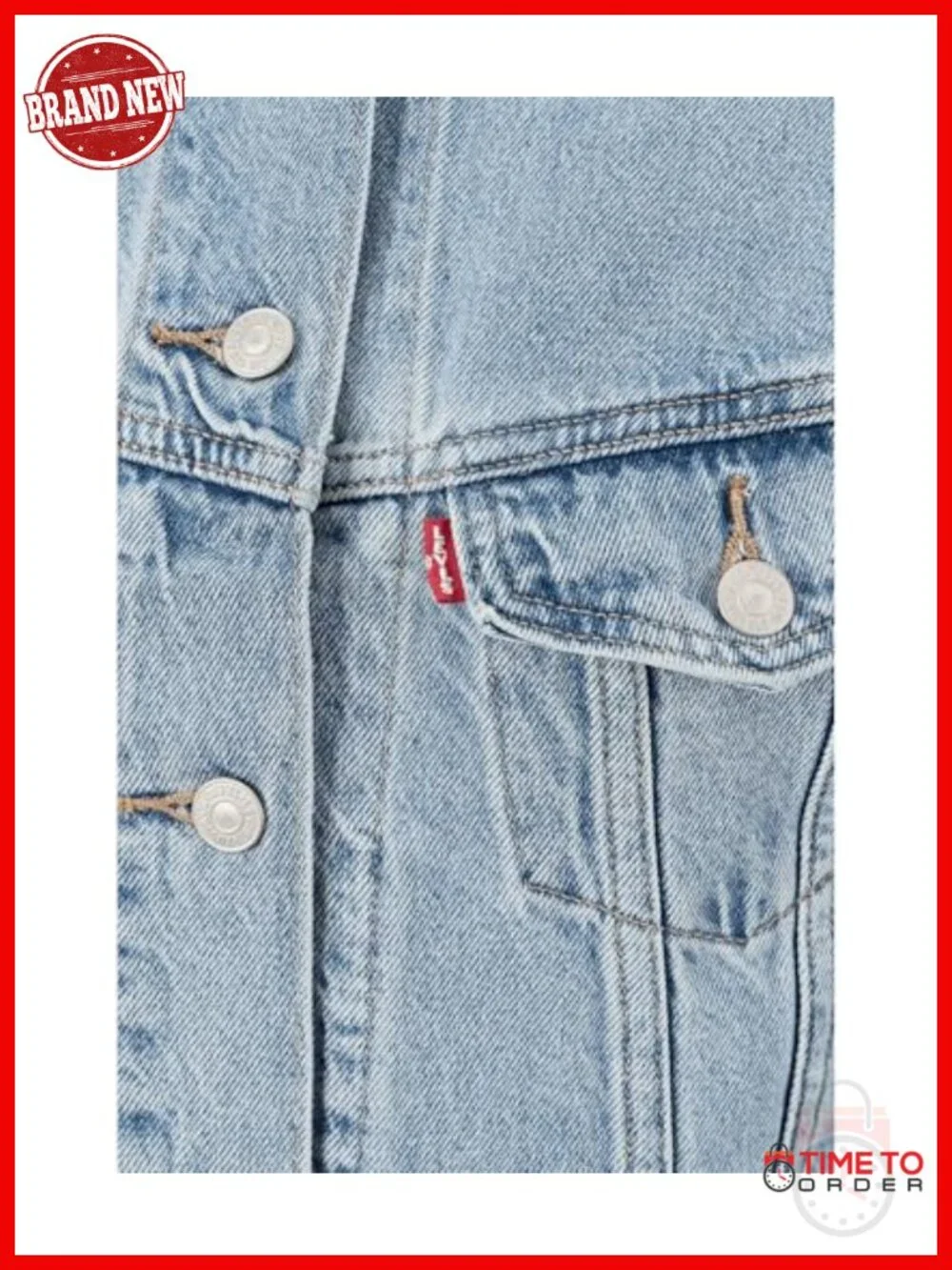 Collarless Shrunken 90s Trucker Jacket